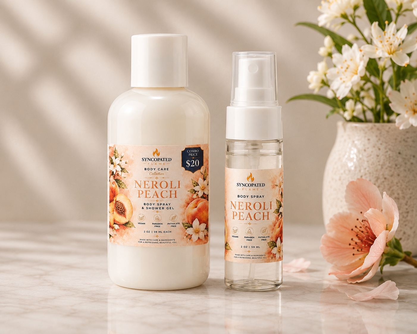Neroli Peach Body Wash and Body Spray